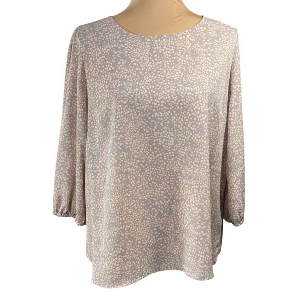 Gilli Popover Top Mauve Pink Cream Size L Large 3/4 Sleeve